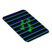 Black Blue Green Stripes Magnet (Rechte Seite)