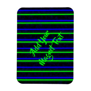 Black Blue Green Stripes Magnet