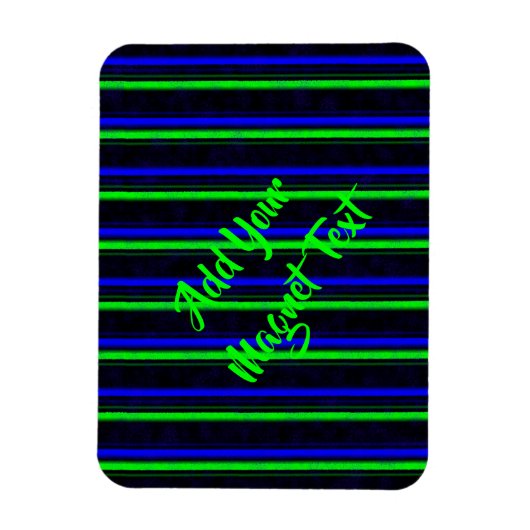Black Blue Green Stripes Magnet (Vertikal)