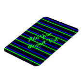 Black Blue Green Stripes Magnet (Linke Seite)