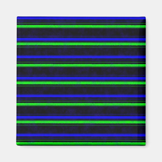 Black Blue Green Stripes Magnet (Vorne)