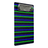 Black Blue Green Stripes Mini Klemmbrett (Schrägansicht)