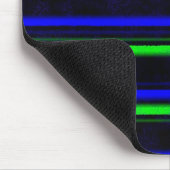 Black Blue Green Stripes Mousepad (Ecke)