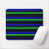 Black Blue Green Stripes Mousepad (Mit Mouse)