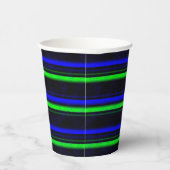 Black Blue Green Stripes Pappbecher (Rechts)