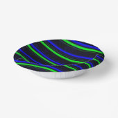 Black Blue Green Stripes Pappteller (Gewinkelt)