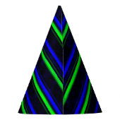 Black Blue Green Stripes Partyhütchen (Rückseite)