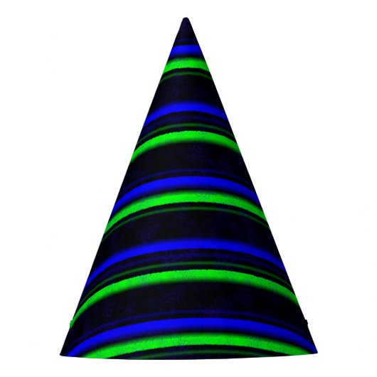Black Blue Green Stripes Partyhütchen (Vorderseite)