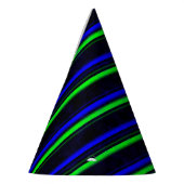 Black Blue Green Stripes Partyhütchen (Links)