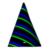 Black Blue Green Stripes Partyhütchen (Rechts)