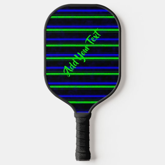 Black Blue Green Stripes Pickleball Schläger (Vorderseite)