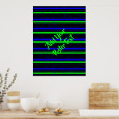 Black Blue Green Stripes Poster (Küche)