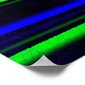 Black Blue Green Stripes Poster (Ecke)