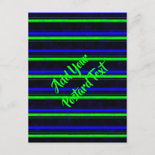 Black Blue Green Stripes Postkarte