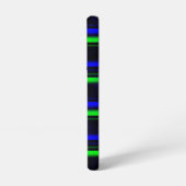 Black Blue Green Stripes Samsung Galaxy Hülle (Linke Seite)