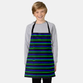 Black Blue Green Stripes Schürze (Getragen)