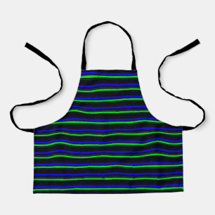 Black Blue Green Stripes Schürze