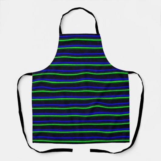 Black Blue Green Stripes Schürze (Vorderseite)