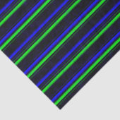 Black Blue Green Stripes Seidenpapier (Detail)