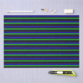 Black Blue Green Stripes Seidenpapier (Handwerk)