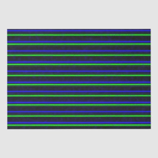 Black Blue Green Stripes Seidenpapier (Vorderseite)