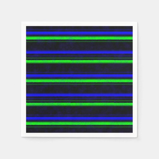 Black Blue Green Stripes Serviette (Vorderseite)