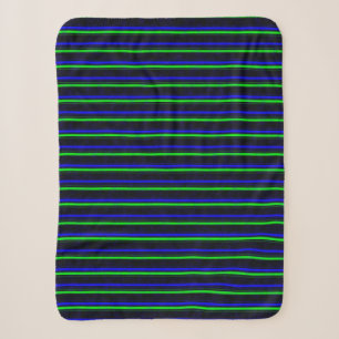 Black Blue Green Stripes Sherpadecke