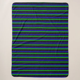 Black Blue Green Stripes Sherpadecke