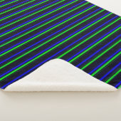 Black Blue Green Stripes Sherpadecke (3/4)