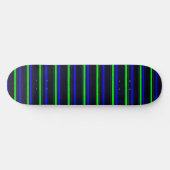 Black Blue Green Stripes Skateboard (Horizontal)