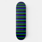 Black Blue Green Stripes Skateboard (Vorderseite)
