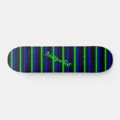Black Blue Green Stripes Skateboard (Horizontal)