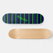 Black Blue Green Stripes Skateboard (Horizontal)