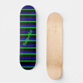Black Blue Green Stripes Skateboard (Vorderseite)
