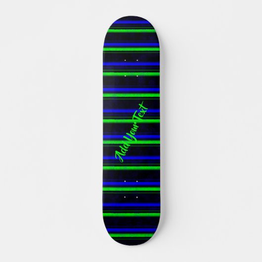 Black Blue Green Stripes Skateboard (Vorne)