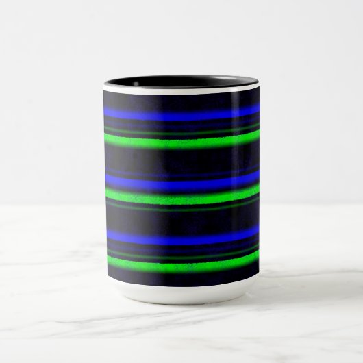 Black Blue Green Stripes Tasse (Zentrum)