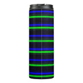 Black Blue Green Stripes Thermosbecher (Rückseite)