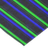 Black Blue Green Stripes Tischdecke (Schrägansicht)