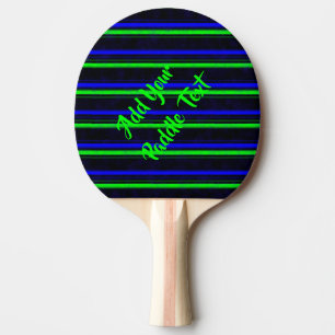 Black Blue Green Stripes Tischtennis Schläger