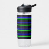 Black Blue Green Stripes Trinkflasche (Links)