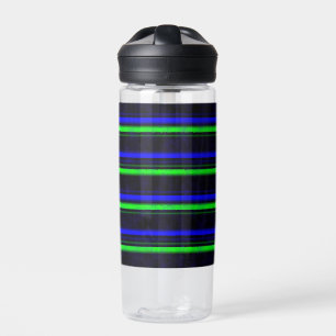 Black Blue Green Stripes Trinkflasche