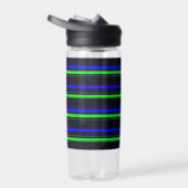 Black Blue Green Stripes Trinkflasche (Rechts)
