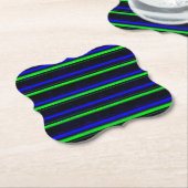 Black Blue Green Stripes Untersetzer (angewinkelt)