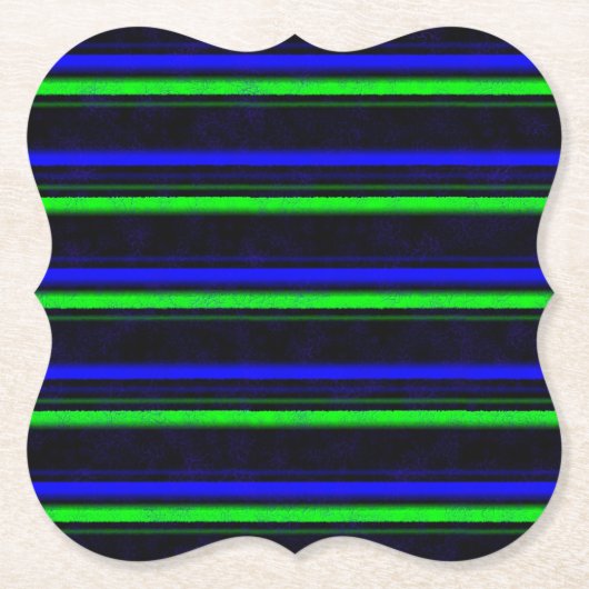 Black Blue Green Stripes Untersetzer (Vorderseite)