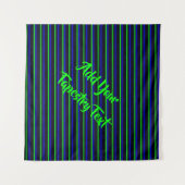Black Blue Green Stripes Wandteppich (Vorderseite (Horizontal))