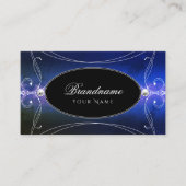 Black Blue Green Verziert Sparkle Diamanten Orname Visitenkarte (Vorderseite)