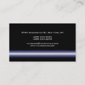 Black Blue Grey Monogram Manager Business Card Visitenkarte (Rückseite)