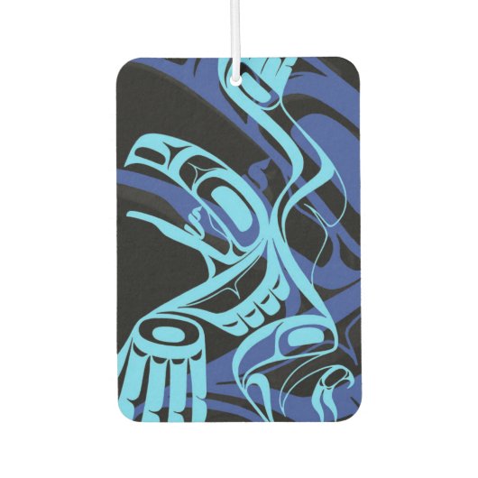Black Blue Haida Eagle Thunder Bird Native Art Autolufterfrischer (Vorderseite)