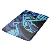 Black Blue Haida Eagle Thunder Bird Native Art Badematte (Schrägansicht)