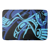 Black Blue Haida Eagle Thunder Bird Native Art Badematte (Vorderseite)